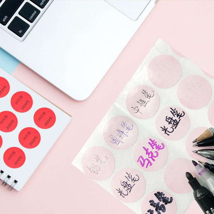 สติ๊กเกอร์กระดาษเคลือบความหนืดสูงสี สติ๊กเกอร์กลม จัดส่งสีแบบสุ่ม, Diameter 15mm, Diameter 25mm, Diameter 30mm
