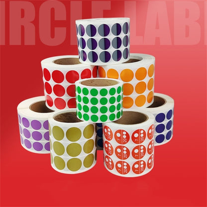 สติ๊กเกอร์กระดาษเคลือบความหนืดสูงสี สติ๊กเกอร์กลม จัดส่งสีแบบสุ่ม, Diameter 15mm, Diameter 25mm, Diameter 30mm