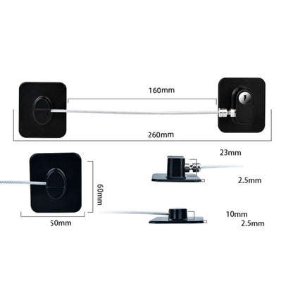 ล็อคความปลอดภัยของเด็ก PCS 2 ชิ้น ล็อคป้องกันอาคารสูง, FQ2 Black Square
