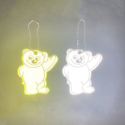10 ชิ้นหมีประเภทจี้สะท้อนแสงกันน้ำกระเป๋านักเรียนเครื่องประดับขี่กลางคืนความปลอดภัยการจราจรสะท้อนการจัดส่งสีสุ่ม, Bear Type Pendant