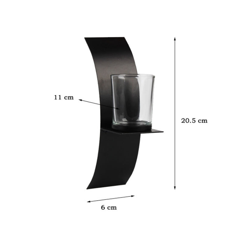 2 ชิ้น BS2001 แขวนผนังโค้งสามมิติเหล็กเชิงเทียนตกแต่งผนัง, Arc Wall Hanging Iron