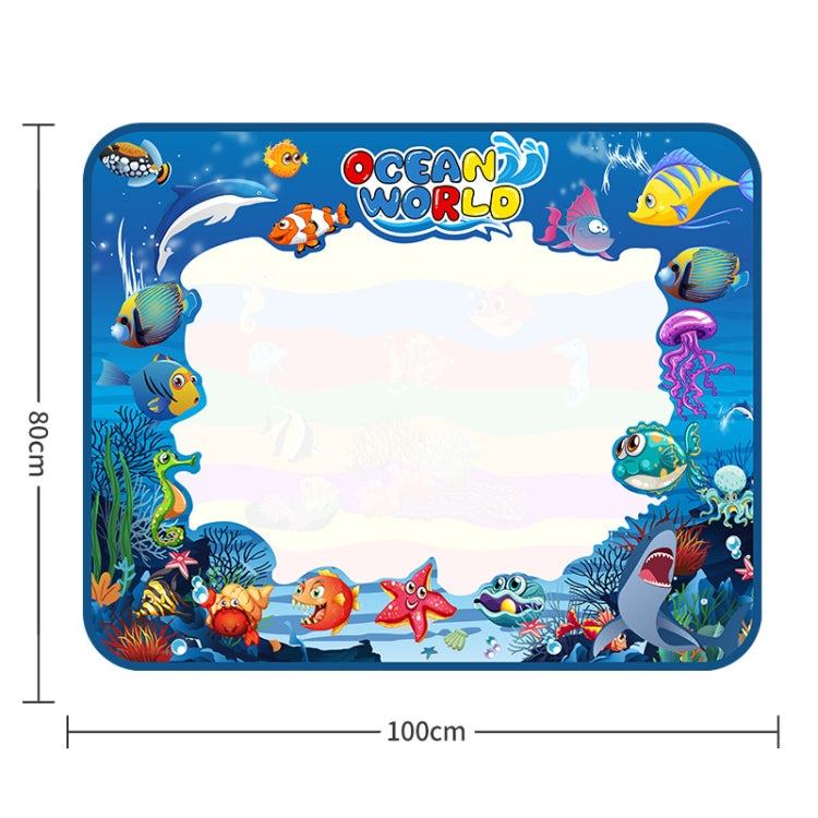 6614 ผืนผ้าใบวาดภาพน้ำสำหรับเด็ก Magic Graffiti Mat ขนาด: 100 x 80ซม, Blue Version, New Version