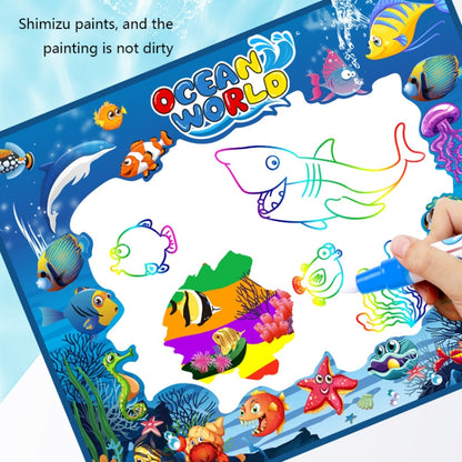 6614 ผืนผ้าใบวาดภาพน้ำสำหรับเด็ก Magic Graffiti Mat ขนาด: 100 x 80ซม, Blue Version, New Version