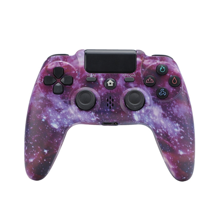 ZR486 คอนโทรลเลอร์เกมไร้สายสำหรับ PS4, White, Black, Burst, Purple Starry Sky