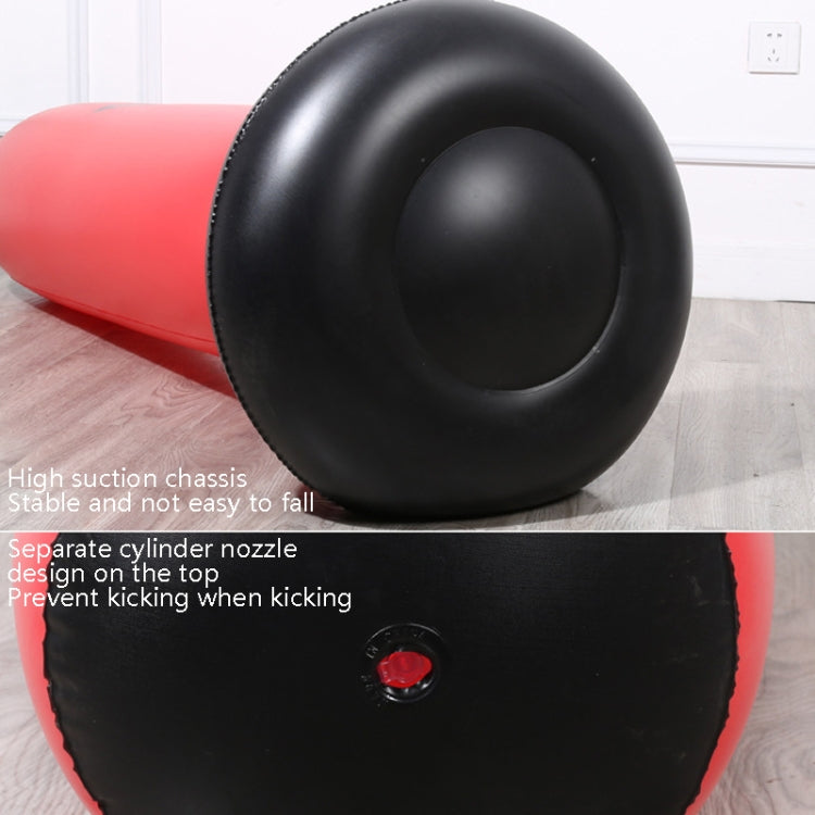 หนาฟิตเนสผู้ใหญ่เด็กแนวตั้ง Inflatable Non-Tumbler มวยคอลัมน์ Inflatable Venting Angry Boxing Sandbag, 1.6m Red, 1.6m Black
