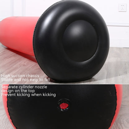 หนาฟิตเนสผู้ใหญ่เด็กแนวตั้ง Inflatable Non-Tumbler มวยคอลัมน์ Inflatable Venting Angry Boxing Sandbag, 1.6m Red, 1.6m Black