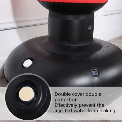 หนาฟิตเนสผู้ใหญ่เด็กแนวตั้ง Inflatable Non-Tumbler มวยคอลัมน์ Inflatable Venting Angry Boxing Sandbag, 1.6m Red, 1.6m Black