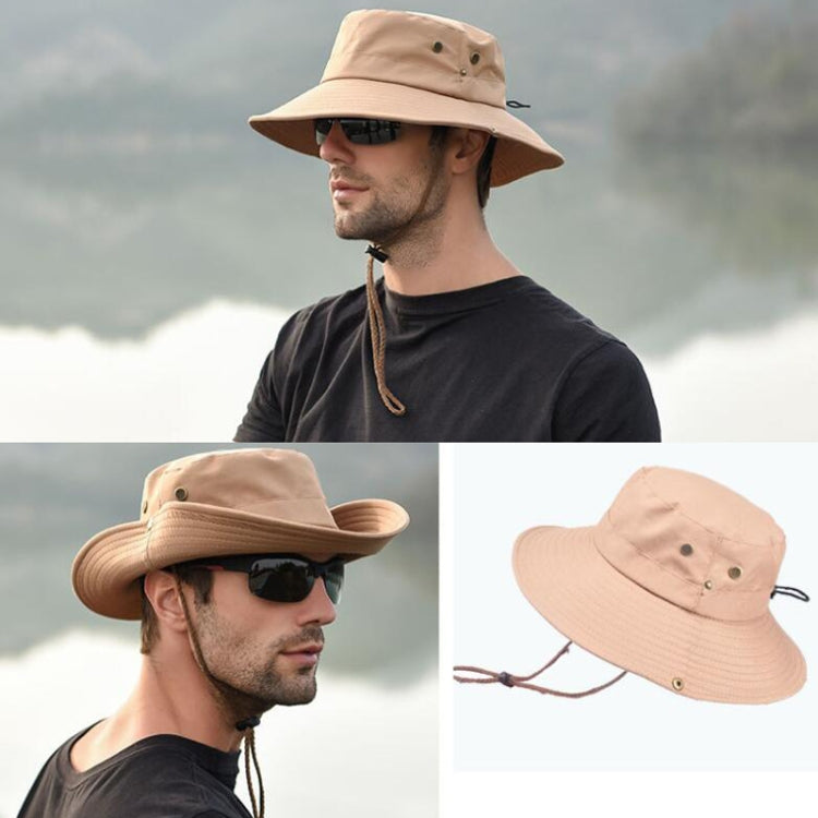 หมวกกันแดดกลางแจ้งเดินป่าหมวกปีกกว้างระบายอากาศครีมกันแดดหมวกชาวประมง, Khaki, Black, Navy, Beige, Green Gray, Dark Gray, Brown