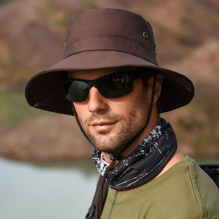 หมวกกันแดดกลางแจ้งเดินป่าหมวกปีกกว้างระบายอากาศครีมกันแดดหมวกชาวประมง, Khaki, Black, Navy, Beige, Green Gray, Dark Gray, Brown