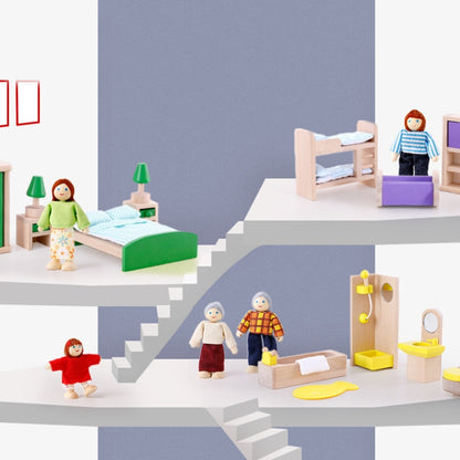 Onshine แกล้งเล่นฉาก DIY บทบาทเล่นอุปกรณ์เฟอร์นิเจอร์ไม้สไตล์:, Children Room, Bathroom, Living Room