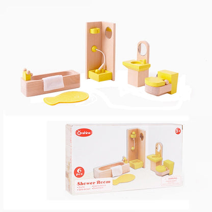 Onshine แกล้งเล่นฉาก DIY บทบาทเล่นอุปกรณ์เฟอร์นิเจอร์ไม้สไตล์:, Children Room, Bathroom, Living Room