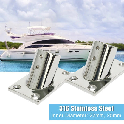 Thicken 316 สแตนเลสสตีล 60 องศาฐานท่อสี่เหลี่ยม Marine เรือ Hardwares, ข้อมูลจำเพาะ:, 22mm, 25mm