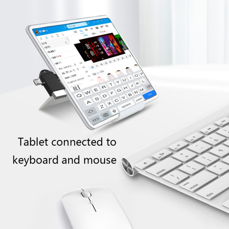 10 PCS LI-09 USB 3.0 หญิงเป็น USB-C / Type-C + Micro USB ชายอะแดปเตอร์ OTG มัลติฟังก์ชั่นพร้อมเชือกเส้นเล็ก