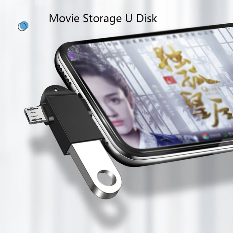 10 PCS LI-09 USB 3.0 หญิงเป็น USB-C / Type-C + Micro USB ชายอะแดปเตอร์ OTG มัลติฟังก์ชั่นพร้อมเชือกเส้นเล็ก
