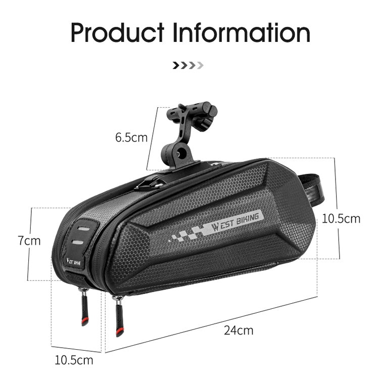 West Biking ขี่จักรยานกระเป๋าท้ายจักรยานกระเป๋าเปลือกแข็ง QUICK RELEASE Bracket กระเป๋าซิลิโคนกันลื่นความจุขนาดใหญ่กระเป๋าท้ายรถ, YP0707262