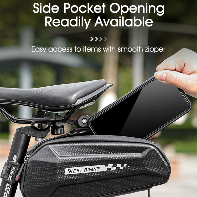 West Biking ขี่จักรยานกระเป๋าท้ายจักรยานกระเป๋าเปลือกแข็ง QUICK RELEASE Bracket กระเป๋าซิลิโคนกันลื่นความจุขนาดใหญ่กระเป๋าท้ายรถ, YP0707262