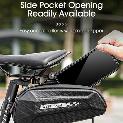 West Biking ขี่จักรยานกระเป๋าท้ายจักรยานกระเป๋าเปลือกแข็ง QUICK RELEASE Bracket กระเป๋าซิลิโคนกันลื่นความจุขนาดใหญ่กระเป๋าท้ายรถ, YP0707262