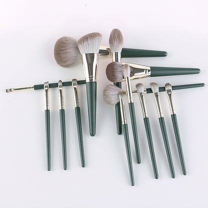 แปรงแต่งหน้าด้ามไม้นุ่ม เครื่องมือเสริมความงาม, 14 PCS Brush, With Strap Brush Bag, With Brush Bucket