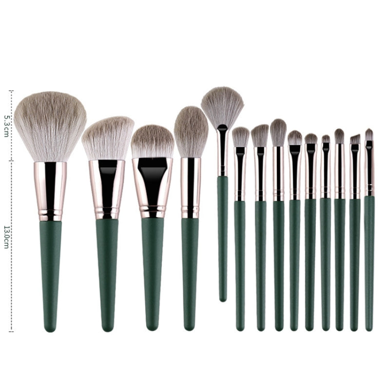 แปรงแต่งหน้าด้ามไม้นุ่ม เครื่องมือเสริมความงาม, 14 PCS Brush, With Strap Brush Bag, With Brush Bucket