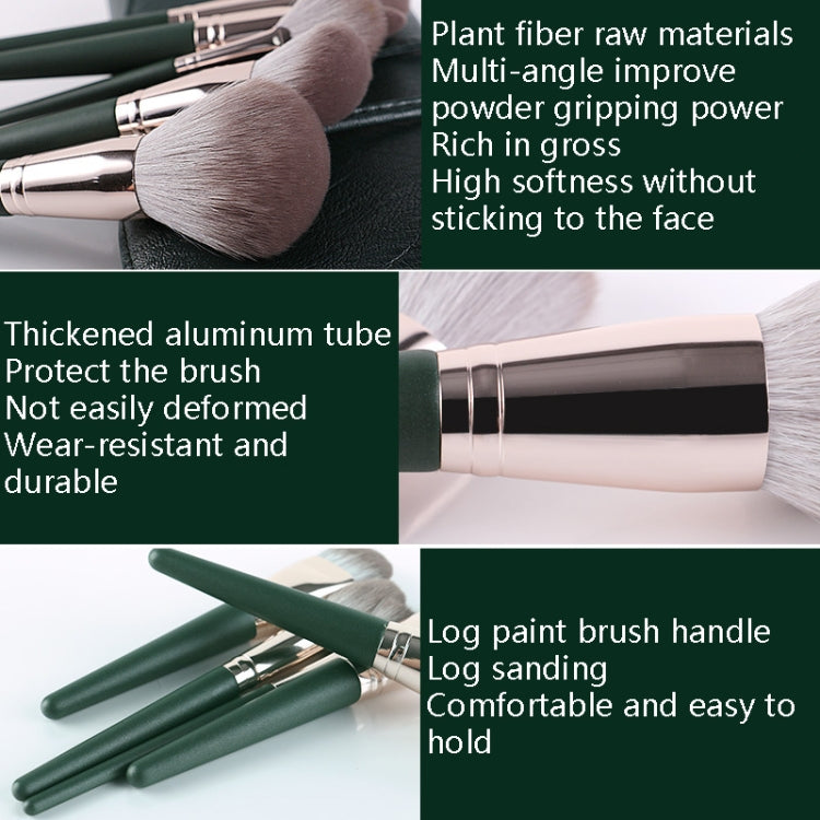 แปรงแต่งหน้าด้ามไม้นุ่ม เครื่องมือเสริมความงาม, 14 PCS Brush, With Strap Brush Bag, With Brush Bucket
