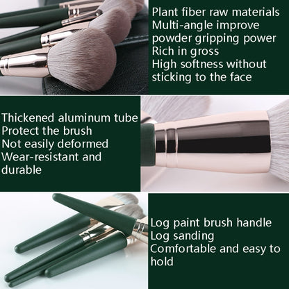แปรงแต่งหน้าด้ามไม้นุ่ม เครื่องมือเสริมความงาม, 14 PCS Brush, With Strap Brush Bag, With Brush Bucket