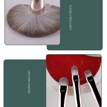 แปรงแต่งหน้าด้ามไม้นุ่ม เครื่องมือเสริมความงาม, 14 PCS Brush, With Strap Brush Bag, With Brush Bucket