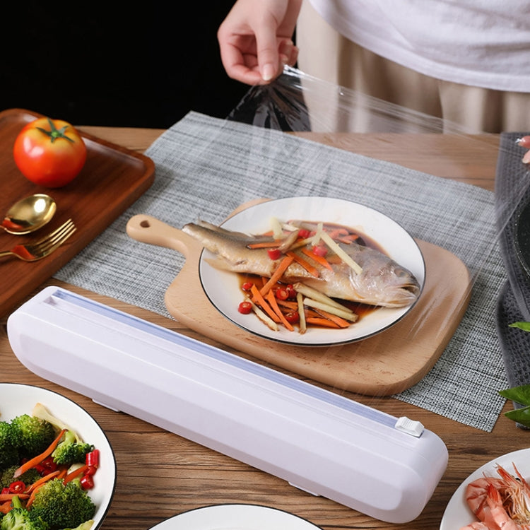 ถ้วยดูดประเภท Cling เครื่องตัดฟิล์มพลาสติกในครัวเรือนห่อปรับเก็บกล่องตัด, Suction Cup Cling Film Cutter