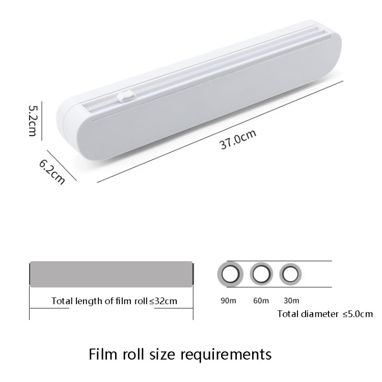 ถ้วยดูดประเภท Cling เครื่องตัดฟิล์มพลาสติกในครัวเรือนห่อปรับเก็บกล่องตัด, Suction Cup Cling Film Cutter