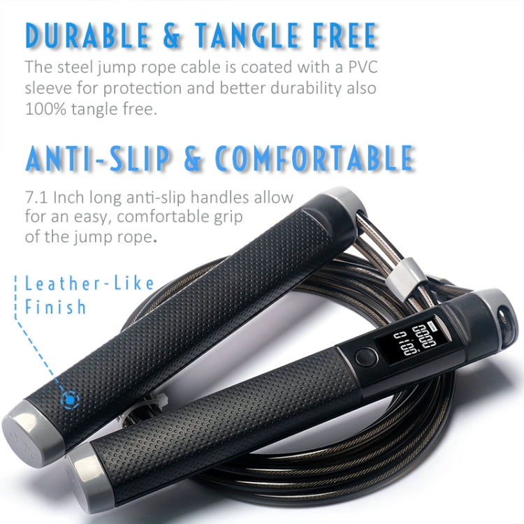 KYTO 2200 แคลอรี่นับอิเล็กทรอนิกส์กระโดดเชือกสองสีสำหรับการทดสอบ ความยาวเชือก: 3 ม, KYTO 2200 (Gray), KYTO 2200 (Blue)