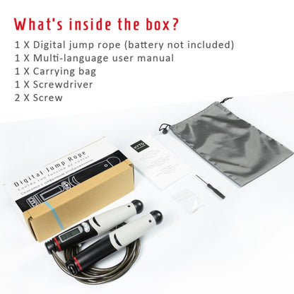 KYTO 2106B รุ่นมีสายแคลอรี่นับอิเล็กทรอนิกส์ข้ามเชือก ผู้ใหญ่ การออกกำลังกาย Timing ข้ามเชือก, with Steel Wire Rope (Black Gray), with 2 Steel Wire Ropes (Black Gray)