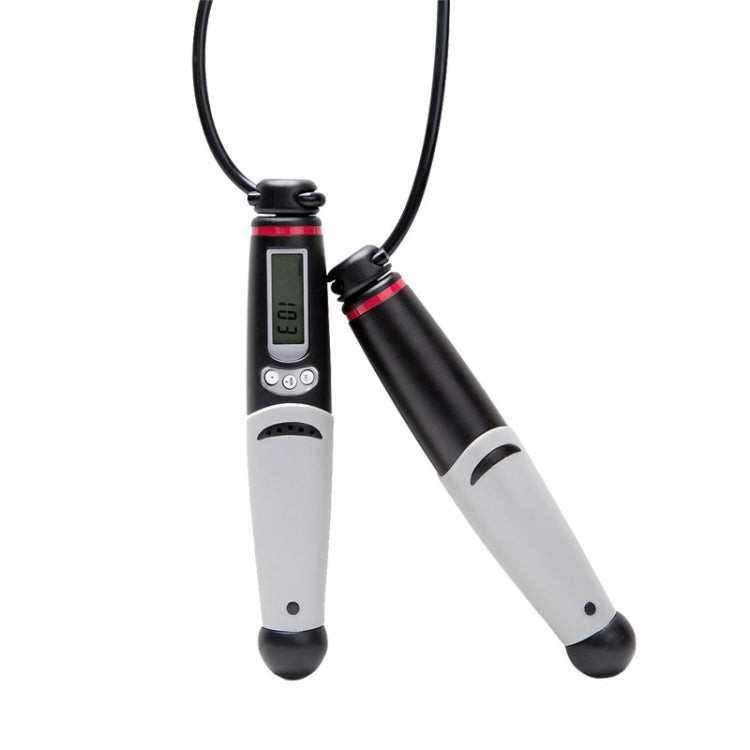 KYTO 2106B รุ่นมีสายแคลอรี่นับอิเล็กทรอนิกส์ข้ามเชือก ผู้ใหญ่ การออกกำลังกาย Timing ข้ามเชือก, with Steel Wire Rope (Black Gray), with 2 Steel Wire Ropes (Black Gray)