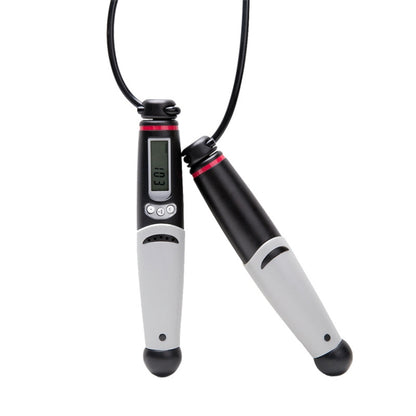 KYTO 2106B รุ่นมีสายแคลอรี่นับอิเล็กทรอนิกส์ข้ามเชือก ผู้ใหญ่ การออกกำลังกาย Timing ข้ามเชือก, with Steel Wire Rope (Black Gray), with 2 Steel Wire Ropes (Black Gray)