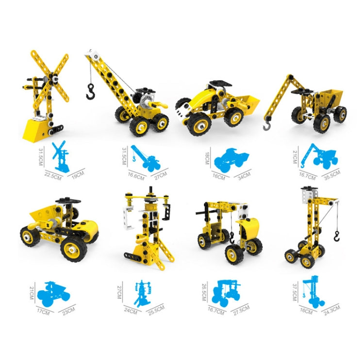 8 in 1 Children Variety Soft ประกอบบล็อกอาคาร 100 ชิ้น DIY วิศวกรรมยานพาหนะรุ่น, 8 in 1 Engineering Vehicle