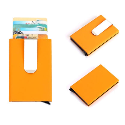 อลูมิเนียมอัลลอยด์กรณีบัตรเครดิต RFID Anti-Magnetic Metal Card Box, Microfiber Leather Black, Microfiber Leather Apricot