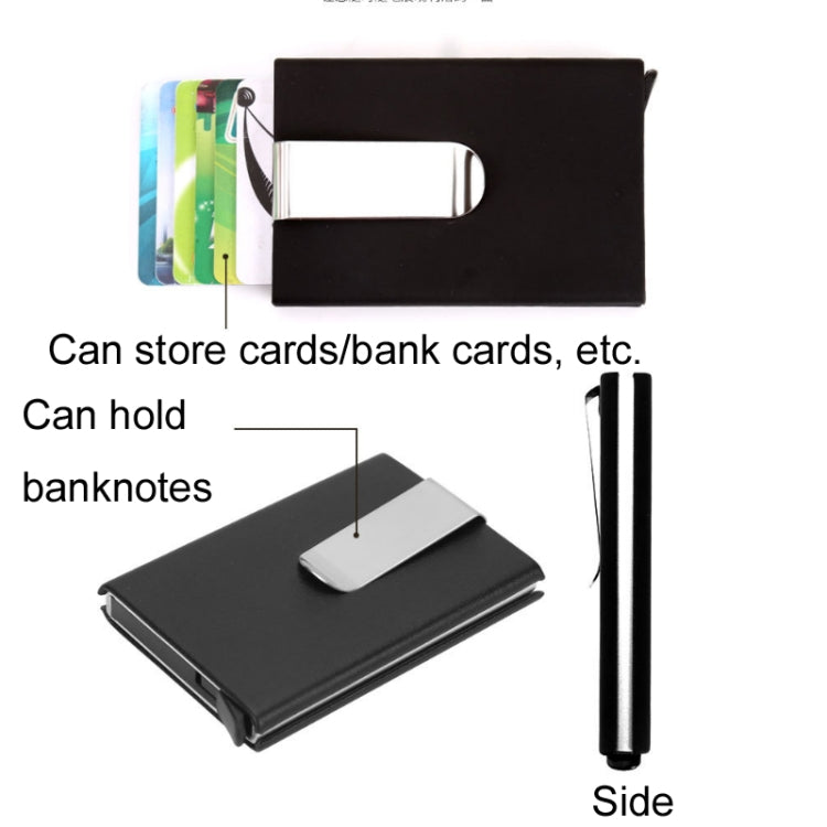 อลูมิเนียมอัลลอยด์กรณีบัตรเครดิต RFID Anti-Magnetic Metal Card Box, Microfiber Leather Black, Microfiber Leather Apricot