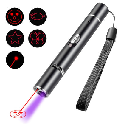 USB ชาร์จเลเซอร์รูปแบบไฟฉายแมวตลกพร้อมโคมไฟตรวจจับแสงสีม่วงของไม้, Funny Cat Flashlight