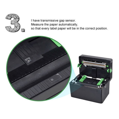 XP-108B 4นิ้ว108มม.เครื่องพิมพ์Thermal Barcodeเครื่องพิมพ์การจัดส่งฉลากเครื่องพิมพ์UPS DHL USPS DPD POCHTA USB Bar Code Maker,EU Plug, USB, USB + Bluetooth Version