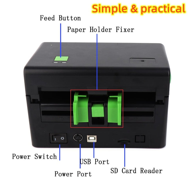 XP-108B 4นิ้ว108มม.เครื่องพิมพ์Thermal Barcodeเครื่องพิมพ์การจัดส่งฉลากเครื่องพิมพ์UPS DHL USPS DPD POCHTA USB Bar Code Maker,EU Plug, USB, USB + Bluetooth Version