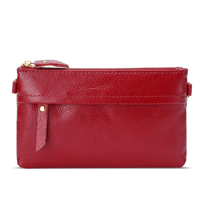 กระเป๋าใส่เหรียญโทรศัพท์มือถือไหล่เดียวแนวทแยงสำหรับสุภาพสตรี, Red, Navy Blue, Black, Ink, Lake Blue, Khaki, Jujube Red, Orange, Brown