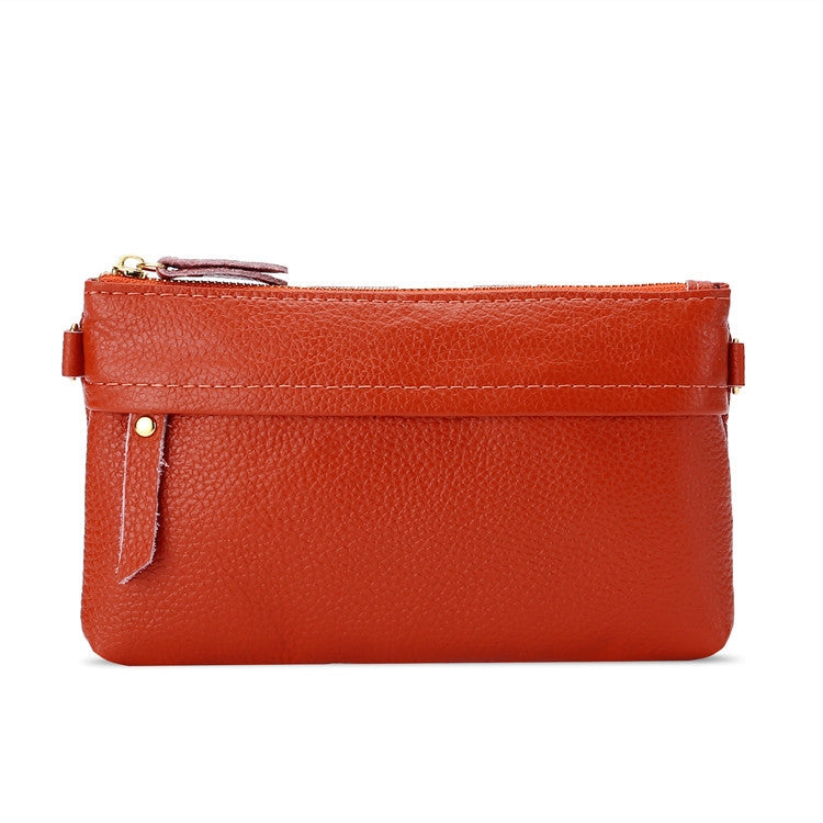 กระเป๋าใส่เหรียญโทรศัพท์มือถือไหล่เดียวแนวทแยงสำหรับสุภาพสตรี, Red, Navy Blue, Black, Ink, Lake Blue, Khaki, Jujube Red, Orange, Brown
