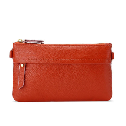 กระเป๋าใส่เหรียญโทรศัพท์มือถือไหล่เดียวแนวทแยงสำหรับสุภาพสตรี, Red, Navy Blue, Black, Ink, Lake Blue, Khaki, Jujube Red, Orange, Brown