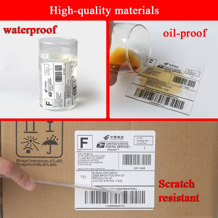 กระดาษ ShippingLabel แบบติดด้วยตนเองความร้อนเหมาะสำหรับเครื่องพิมพ์ XP-108B, 100 x 100 x 500 Sheet/ Roll, 100 x 150 x 350 Sheet/ Roll