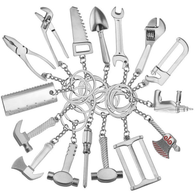 10 ชิ้นเครื่องมือพวงกุญแจโลหะจี้พวงกุญแจรถ, H-540 Activity Wrench, H-389 Hex Wrench, H-391 Glossy Ax, H-388 Thread Ax, H-395 Double Head Wrench, H-405 Double Row Saw, H-402 Hand Saw, H-541 Crooked Nose Pliers, H-399 Pliers, X-396 Vise, H-556 Shovel    ...