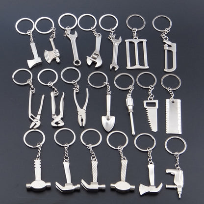 10 ชิ้นเครื่องมือพวงกุญแจโลหะจี้พวงกุญแจรถ, H-540 Activity Wrench, H-389 Hex Wrench, H-391 Glossy Ax, H-388 Thread Ax, H-395 Double Head Wrench, H-405 Double Row Saw, H-402 Hand Saw, H-541 Crooked Nose Pliers, H-399 Pliers, X-396 Vise, H-556 Shovel    ...