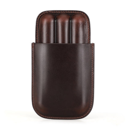 CF5003 Outdoor Travel แบบพกพาซิการ์ Humidor หนังซิการ์สามารถเก็บซิการ์ 3 ชิ้น, CF5003