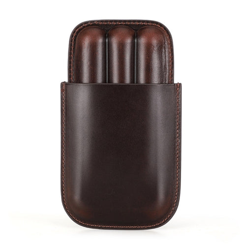 CF5003 Outdoor Travel แบบพกพาซิการ์ Humidor หนังซิการ์สามารถเก็บซิการ์ 3 ชิ้น, CF5003