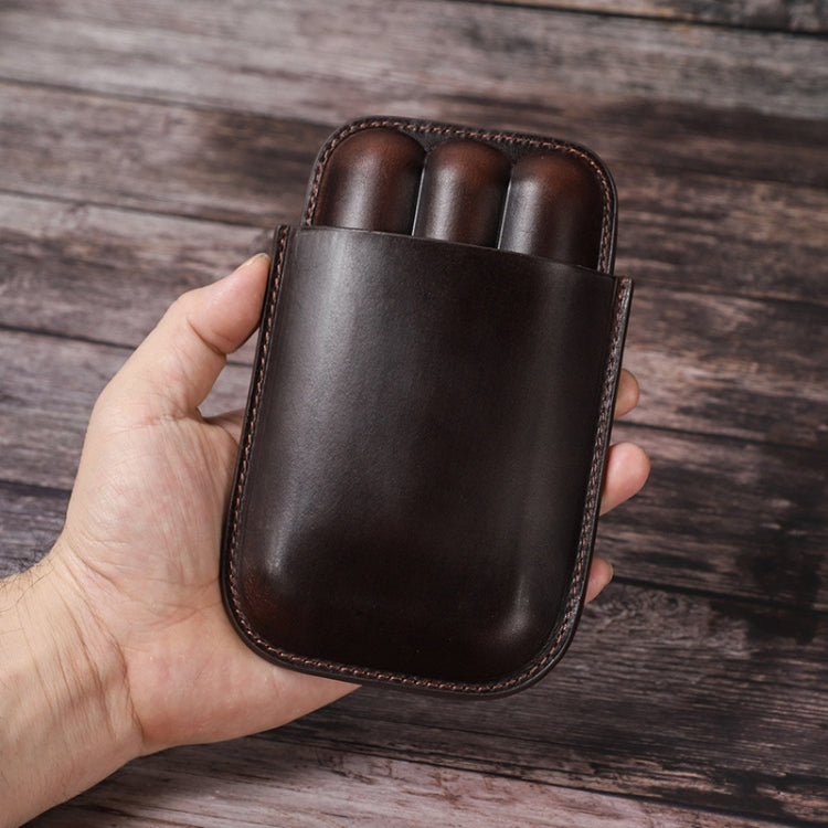 CF5003 Outdoor Travel แบบพกพาซิการ์ Humidor หนังซิการ์สามารถเก็บซิการ์ 3 ชิ้น, CF5003