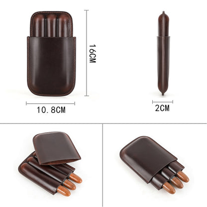 CF5003 Outdoor Travel แบบพกพาซิการ์ Humidor หนังซิการ์สามารถเก็บซิการ์ 3 ชิ้น, CF5003