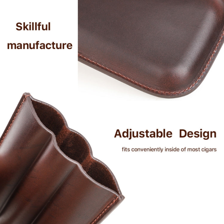 CF5003 Outdoor Travel แบบพกพาซิการ์ Humidor หนังซิการ์สามารถเก็บซิการ์ 3 ชิ้น, CF5003
