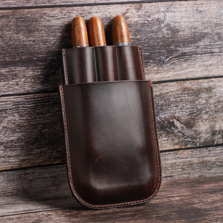 CF5003 Outdoor Travel แบบพกพาซิการ์ Humidor หนังซิการ์สามารถเก็บซิการ์ 3 ชิ้น, CF5003